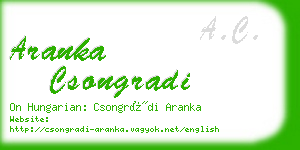 aranka csongradi business card